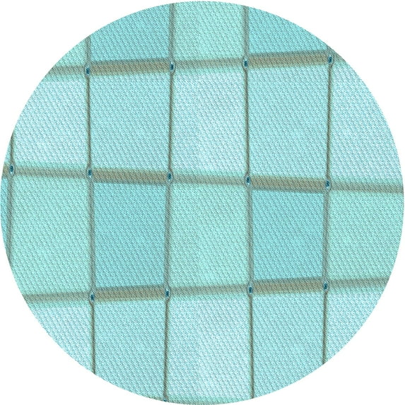 Ahgly Company Machine Washable Indoor Round Transitional Tron Blue Area Rugs, 4' Round