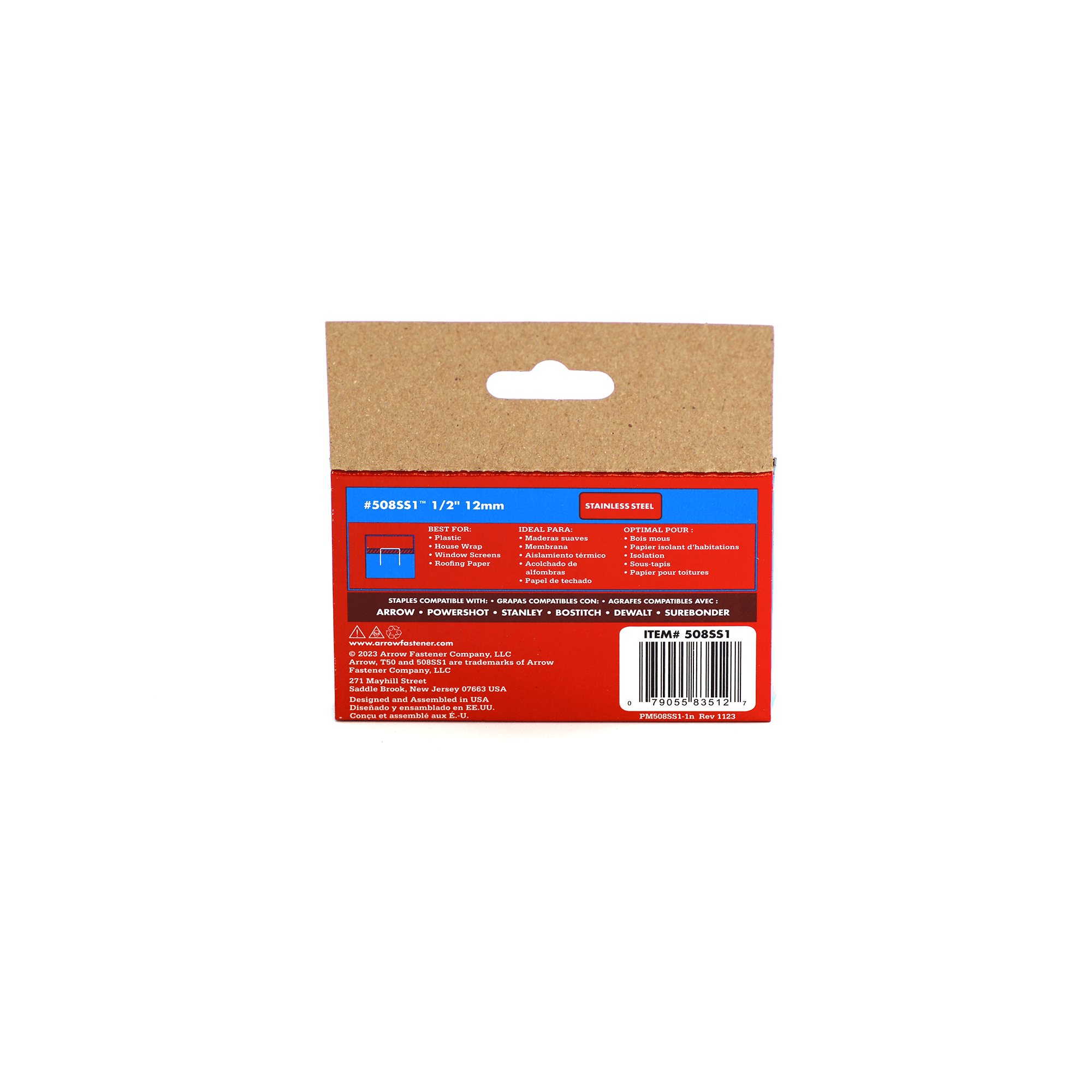 Arrow T50 Stainless Steel Staples 1/2 Inch, 1000 Count - Heavy Duty, Versatile for Upholstery and Home Improvement
