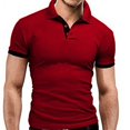 thumbnail image 4 of Men 1/3 Button T Shirt Turn Down Collar Short Sleeve Men Shirt Soft Stretchy For Leisure For Men ANGGREK Otros, 4 of 7