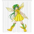 thumbnail image 3 of Ambesonne Anime Shower Curtain, Fantasy Manga Girl, 69"Wx84"L, Yellow Lime Green Ivory, 3 of 3