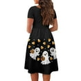 thumbnail image 5 of SCRAWLGOD Ghost Halloween Dresses for Women Summer Casual Midi Dresses with Sleeves for Women Comfortable Women Dresses Summer with Wide Neck for Holidays Size 3XL, 5 of 7