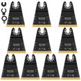 thumbnail image 2 of Oscillating Saw Blades - 10Pcs  Bi-Metal Titanium Coated  Multitool Blades  Sharp Wear-Resistant  Fast Cutting  with Gasket Adapters  for Wood Plastic Metal Cutting, 2 of 10