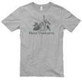 thumbnail image 2 of Big Size Happy Thanksgiving Drawing Graphic Design Unisex Ring Spun Combed Cotton Short Sleeve Deluxe Jersey T-Shirt - Heather Grey XL, 2 of 4