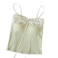 thumbnail image 3 of Women Bra Camisole, Lace Crop Sleeveless Padded Tank Top, Trendy Outdoor Summer Slim Fit Undershirts, 3 of 6