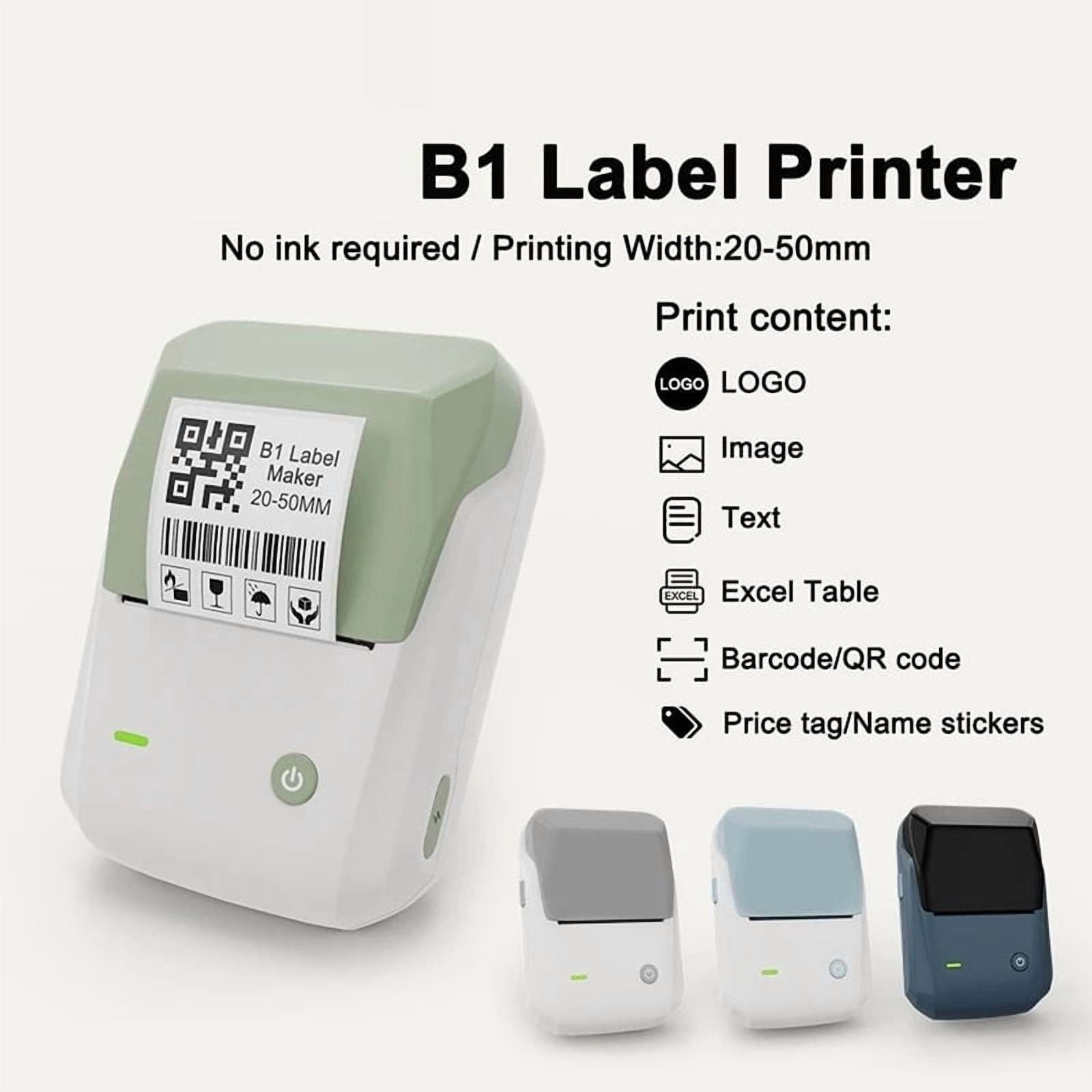 B1 Label Printer Portable Handheld Thermal Mini Barcode QR Code Sticker Sticky Note Rolls Maker ,Fast-Drying Ink with Crisp Output