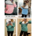 thumbnail image 6 of SHIBEVER Long Sleeve Shirts for Women Crew Neck Sweatshirts Womens Clothes Fall Shirts Casual Tops for Women Color Block Winter Sweat Shirts Blue XXL, 6 of 10