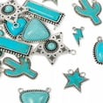 thumbnail image 2 of GKNET 16x Synthetic Turquoise Pendant Connector Charms DIY Delicate Jewelry Making Finding Kits, 2 of 8