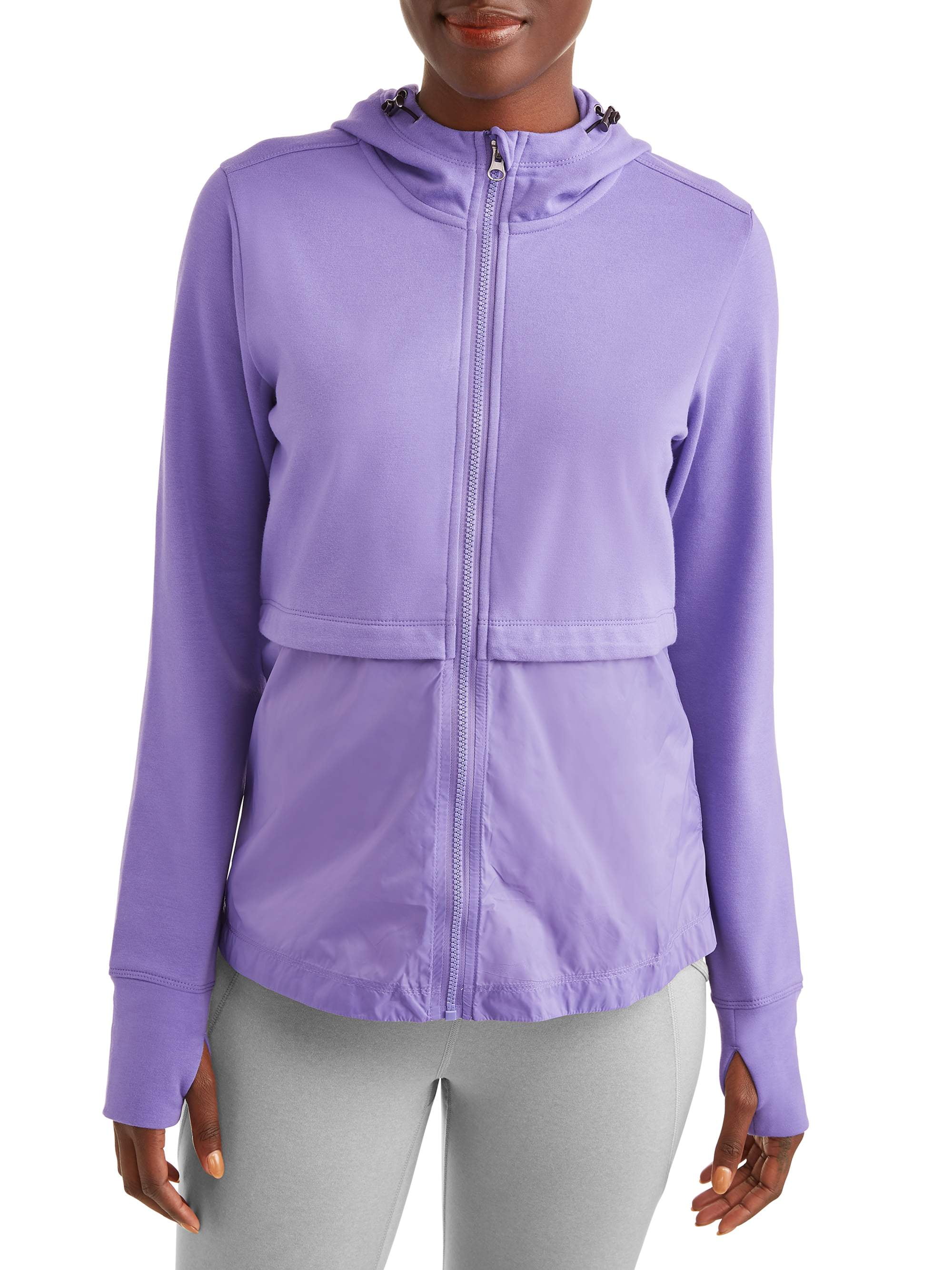 Athletic Works Women's Active Performance Knit Woven Zip Front Jacket