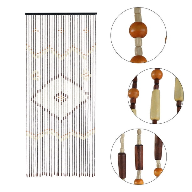 TFCFL 31 Line Wooden Bead Door Curtain Blind Fly Screen Porch for