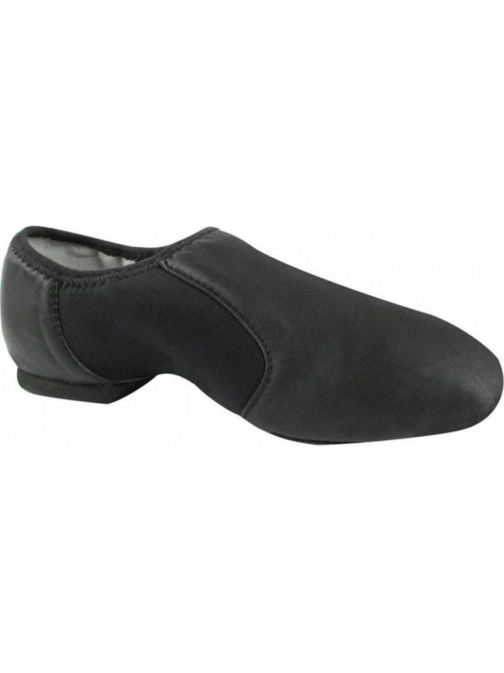 black leather slip on jazz shoes