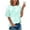Light Blue, variant on Plus Size Tops for Women Tie Dye Drop Shoulder Cute Comfy Blouse Casual Short Sleeve Tee Shirts