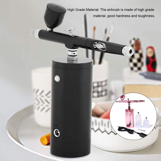 Mini Airbrush Compressor Universal Rechargeable Practical Nail Art Decor Tattooing Small Pump Design Paint Spray Tool Painting Fitting Pink