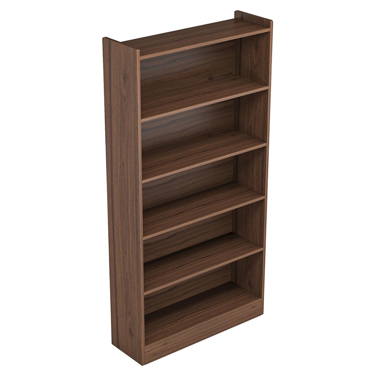 Demi Bonn Wood Bookcase, 72" Tall Bookshelf with Open Storage Shelves, 5-Tier Bookshelf for Bedroom, Living Room, Brown
