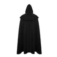 thumbnail image 2 of Adult Hooded Cloak Medieval Cape Ranger Elven Costume for Men Women Halloween Cosplay Gothic Wicca Robe Wizard Sorcerer Knight Larp Dress Up Full Length, 2 of 6