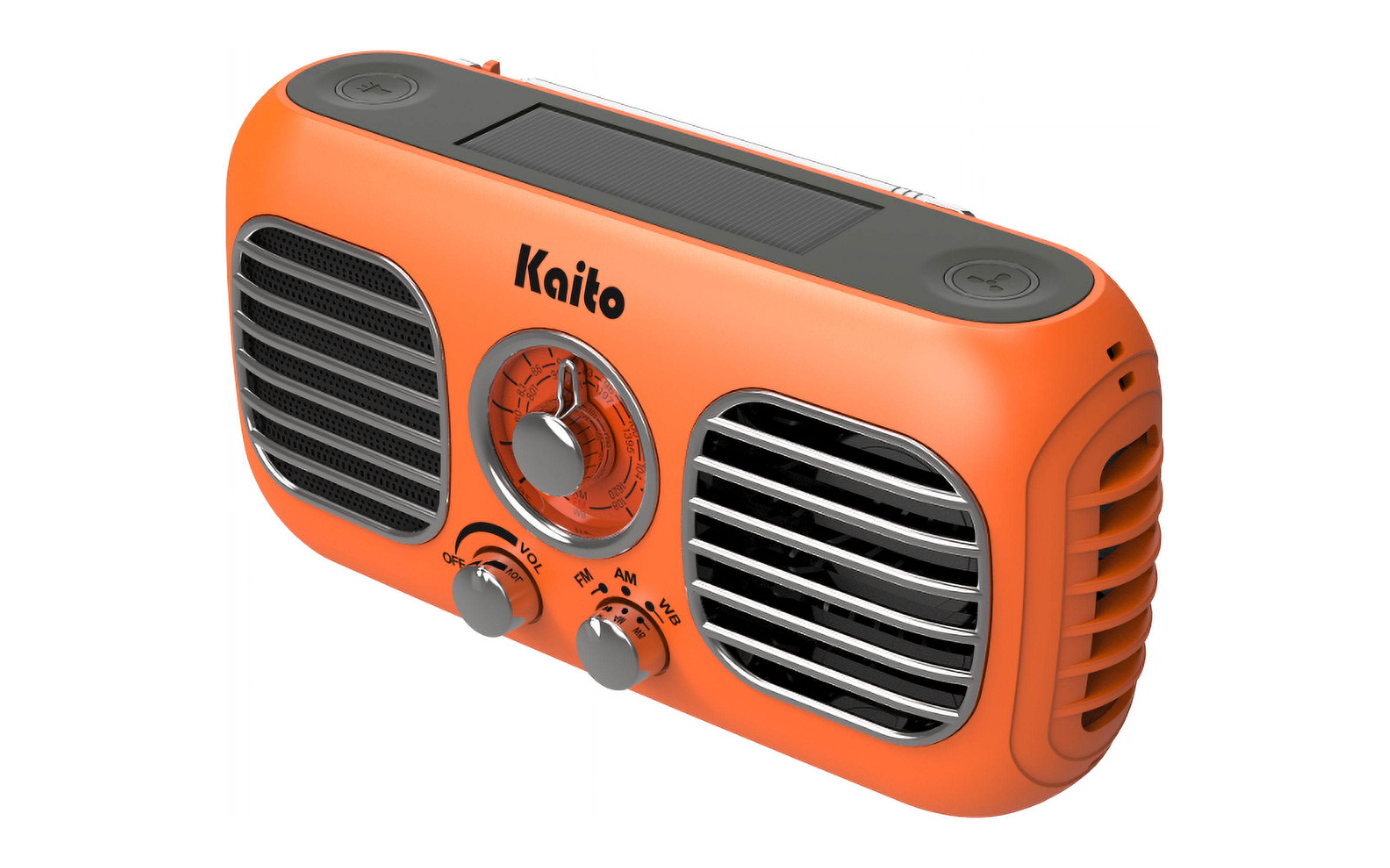 Kaito KA777 AM FM NOAA Weather Emergency Radio with Fan and Flashlight - Orange