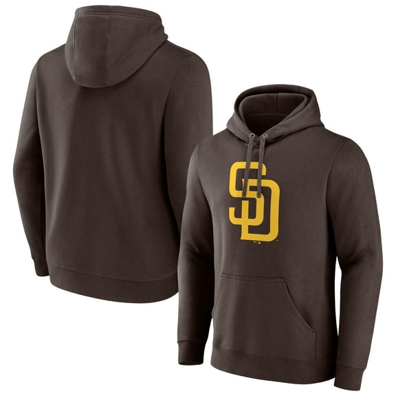 Men's Brown San Diego Padres Official Logo Fitted Pullover Hoodie