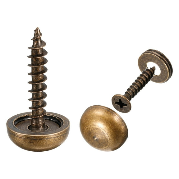 Uxcell 4Pack 13mm Decorative Screws with Caps Mirror Screws for Mirrors Tables Bronze