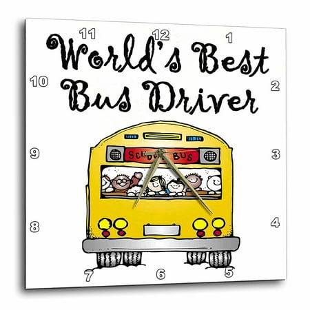 3dRose Worlds Best Bus Driver., Wall Clock, 15 by