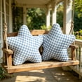 thumbnail image 5 of MMJ Grid Fabric Five Pointed Star Plush Cushion Soft Lumbar Throw Pillow for Sofa Bedroom Living Room Home Decorative, 5 of 7