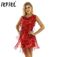 thumbnail image 2 of Ropa de baile latino para mujer, trajes de baile lírico, borlas de lentejuelas brillantes, vestido de baile de salón Samba Tango Latino, 2 of 5