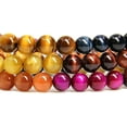 thumbnail image 3 of Natural AA Grade Multicolor Tiger Eye Gemstone 8mm Round Beads Stretch Bracelet 7" Unisex, 3 of 4