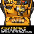 thumbnail image 3 of DEWALT Tool Backpack - Ergonomic, 43 Pockets, Water Resistant Compartment (DWST560102), 3 of 9