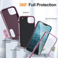 thumbnail image 3 of AmPm for iPhone 14 Case with Screen Protector, Heavy Duty Protective iPhone 14 Phone Case with Built in Kickstand, Military Grade Protection Cover for iPhone 14 6.1 inch (Purple), 3 of 8