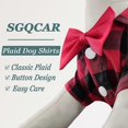 thumbnail image 2 of 3Piece Plaid Pet Shirt Dog Polo Shirts with Bow Tie Classical Buffalo Pet Clothes Breathable Cats T-Shirt for Small Medium Dogs Puppy 3Colors L, 2 of 4