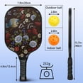 thumbnail image 4 of Pickleball Paddles Set Of 2, Fiberglass Surface, Vintage Floral Print, 4 Balls & Bag, 4 of 5