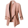 thumbnail image 1 of FashionOutfit Women's Stretch 3/4 Gathered Sleeve Open Blazer Jacket, 1 of 5