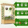 thumbnail image 5 of Slsy 63" Raised Garden Bed with Arch Trellis, Wooden Planter Box with Hanging Roof & Drainage Holes, Indoor Outdoor Elevated Planter for Vine, Climbing Plants, Flowers, Patio & Garden, 5 of 10