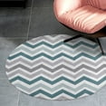 thumbnail image 4 of Aqua Chevron Pattern Round Carpet Circle Rug Outdoor Patio Area Rug Washable Large Area Rugs Hallway Room Decor Fitness Mats, 4 of 8