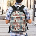 thumbnail image 5 of Uemuo Patchwork In Country Style Printed Durable 17-inch Student Backpack - Lightweight, Waterproof, Adjustable Straps, Ideal for School, Work, Travel, 5 of 5