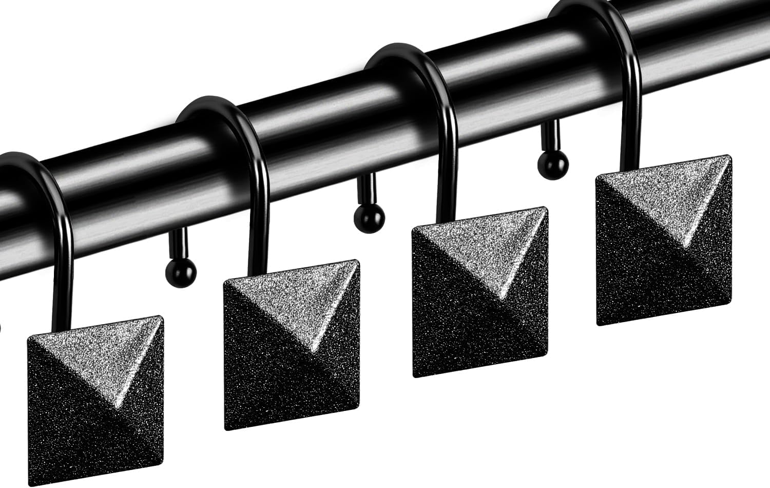 Nickel Shower Curtain Hooks, Shower Hooks for Shower Curtain, Rustproof Decorative Shower