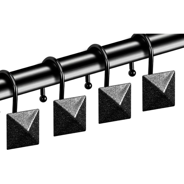 Nickel Shower Curtain Hooks, Shower Hooks for Shower Curtain, Rustproof Decorative Shower