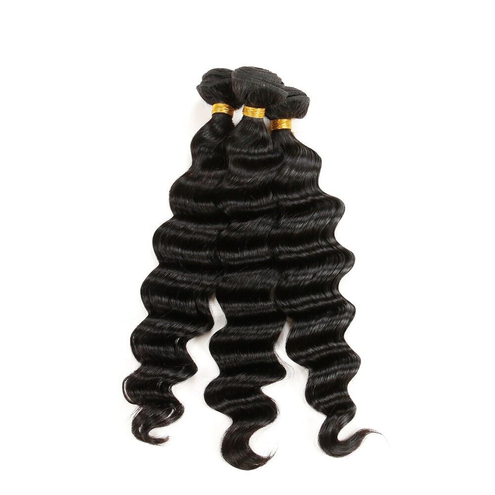 Brazilian Virgin Hair Loose Wave Bundles Human Hair 100% Unprocessed Loose Wave 3 Bundle with Free Part Closure 10"12"14"bundle+10"closure Natural Color