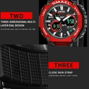 Quartz Watches Sports Smael Brand Male Clock Alarm 50m Waterproof Stopwatch Led Back Light Wristwatches 8047 Men Watch Sport - Quartz Wristwatches