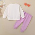 thumbnail image 6 of Gibobby Toddler Infant Baby Girl Clothes 12 24 Months 2T 3T 4T Long Sleeve Letter Romper Hooded Pants Outfits Set(18-24 Months,Purple), 6 of 7