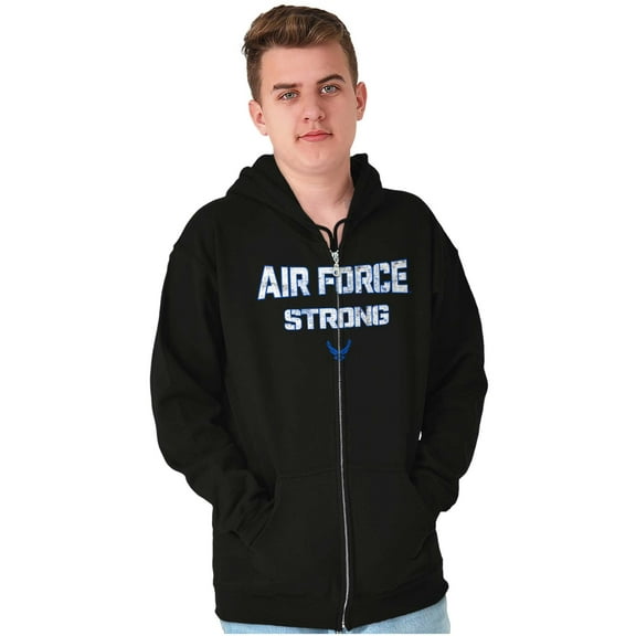 US Air Force Strong USAF Pride Zip Up Hoodie Men's Women's Brisco Brands S