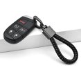 thumbnail image 3 of Llavero Universal de cuero negro para coche, llavero de Metal, correa tejida, llavero de cuerda trenzada para hombres y mujeres, anillo en D y destornillador, 3 of 5
