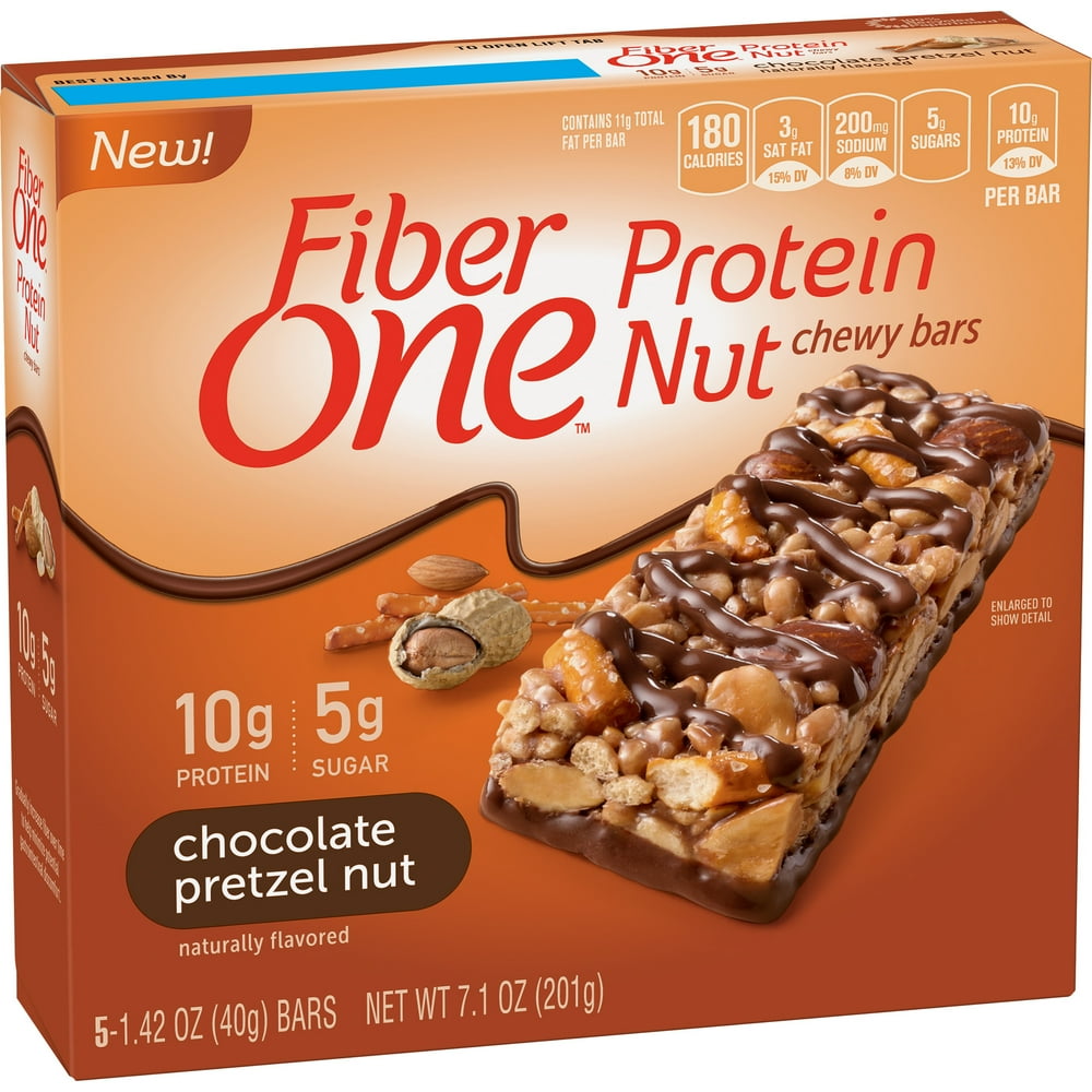 Fiber One Chocolate Pretzel Nut Protein Nut Chewy Bars 5Ct, 7.1 oz