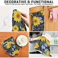 thumbnail image 6 of Coolnut Sunflowers Kitchen Dish Towels Set of 6,Dishcloths,Absorbent Soft Towels Hand Towels, Tea Towels,18" x 28", 6 of 6