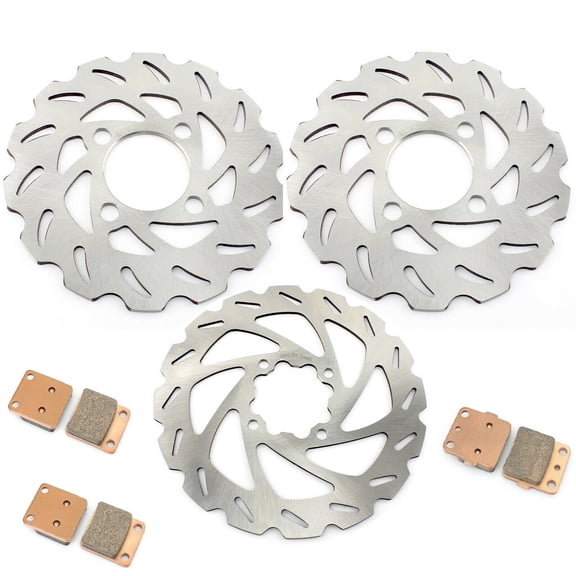 ATV Front Rear Brake Rotors Discs Pads for Yamaha Raptor 660R YFM660R 2001-2005
