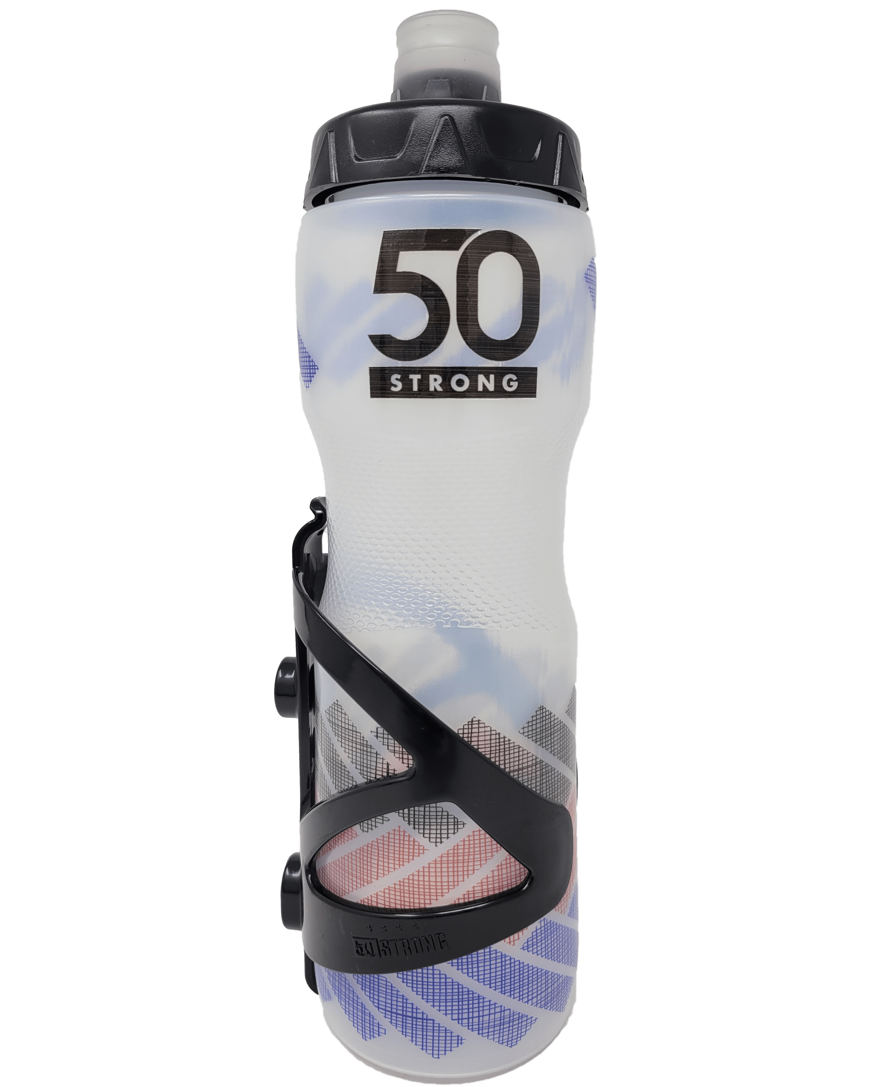 50 Strong 28 oz Off-White Plastic Water Bottle with Bike Cage Included!