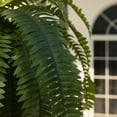 thumbnail image 5 of DR.Planzen 2 Pack Artificial Boston Fern Bush Plant with Brown Tapered Planter - UV Resistant Faux Ferns with 33 Leaves, 5 of 10