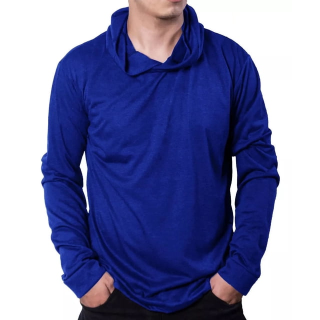 Playera Manga Larga Calada Stretch Delgada Con Gorro.