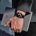 thumbnail image 4 of Correa elástica compatible con Apple Bands, ajustable, trenzada, de nailon para iWatch 7, gris claro, 42/44/45 mm., 4 of 4