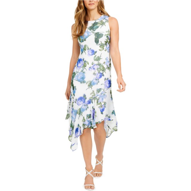 Vestido Asimétrico floral Calvin Klein para mujer multicolor 8 Asimétrico