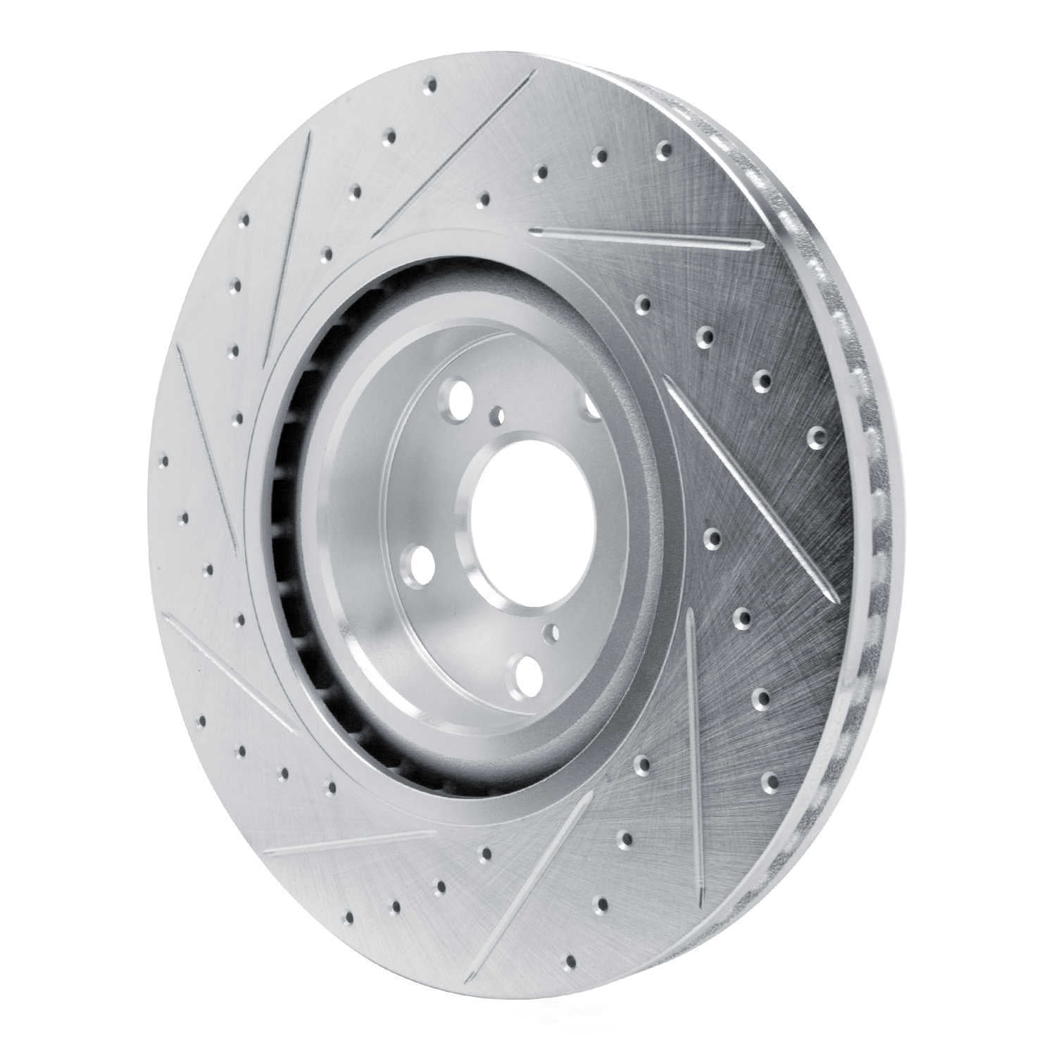 Dynamic Friction Company 631-75055D DFC Brake Rotor - Drilled And Slotted - Silver
