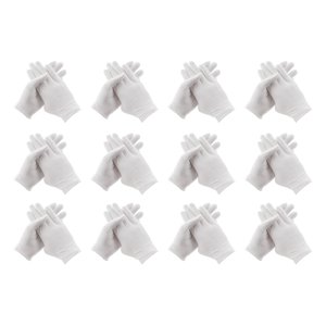 Dégagement ! beishanbush Gants Gants en coton blanc Gants de travail en coton noir pour les mains sèches et la beauté hydratant 12 Paires Une Taille Blanc